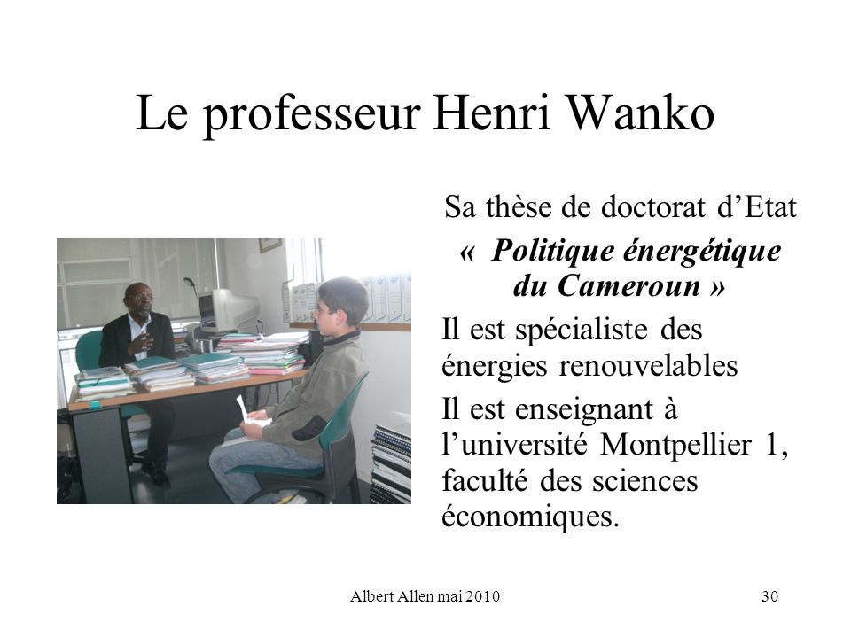Le professeur Henri Wanko