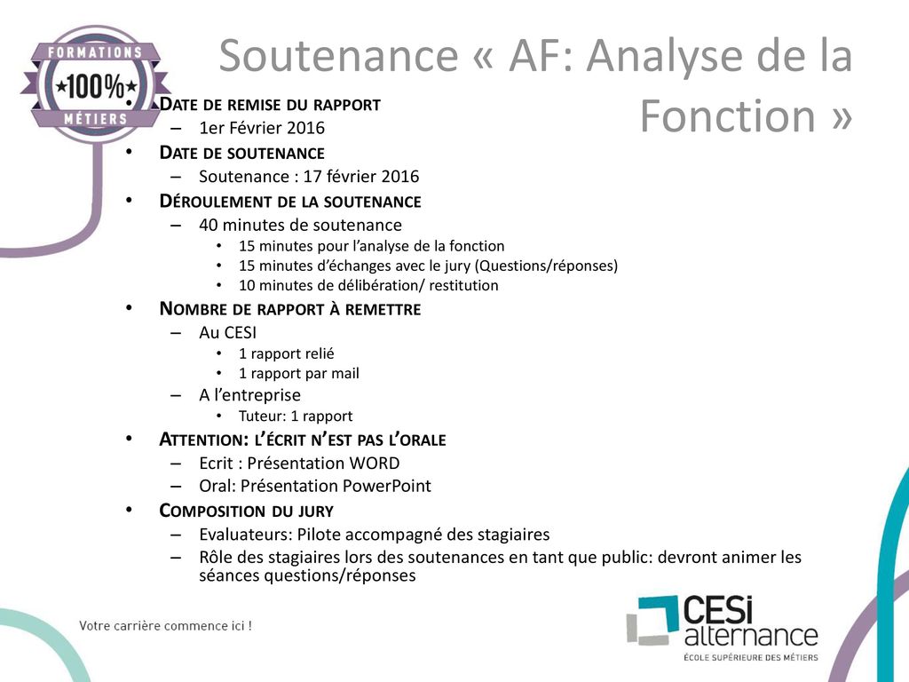 Soutenance « AF: Analyse de la Fonction »