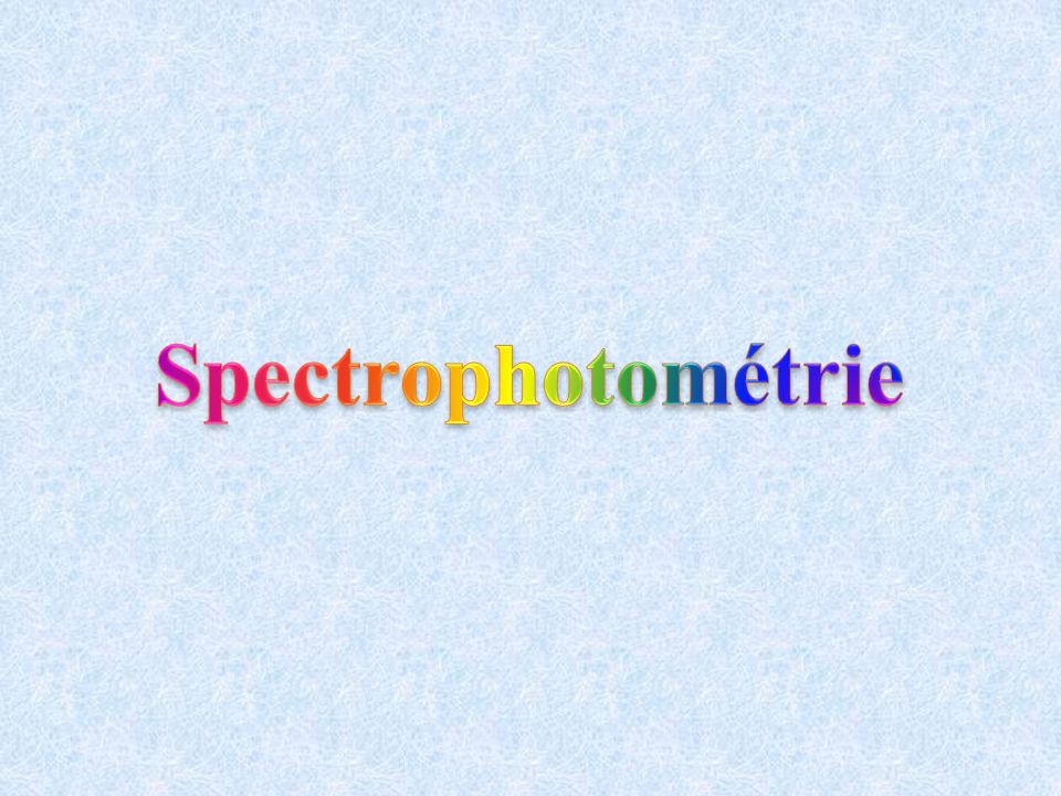 Spectrophotométrie