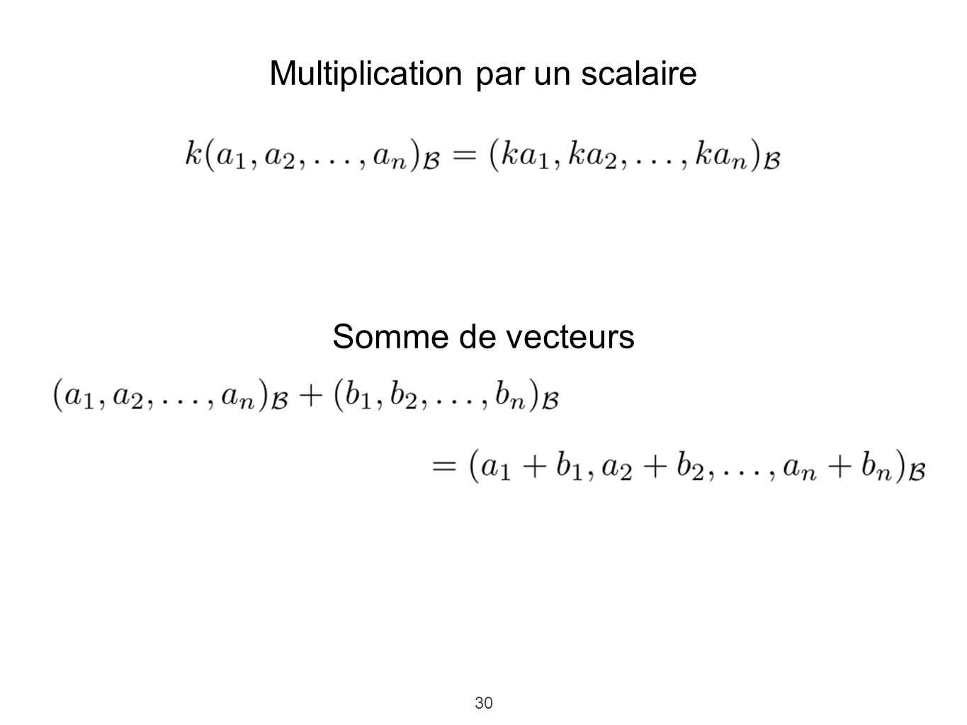Multiplication par un scalaire