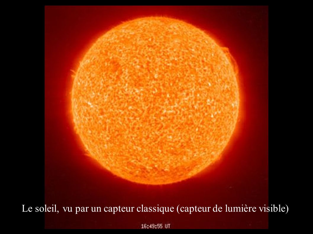 Le soleil, vu par un capteur classique (capteur de lumière visible)