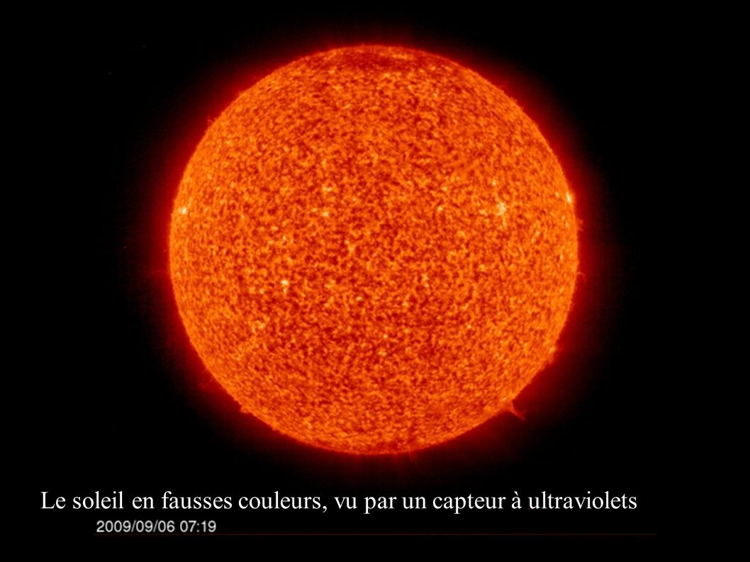 Le soleil en fausses couleurs, vu par un capteur à ultraviolets