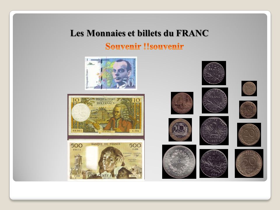 Les Monnaies et billets du FRANC