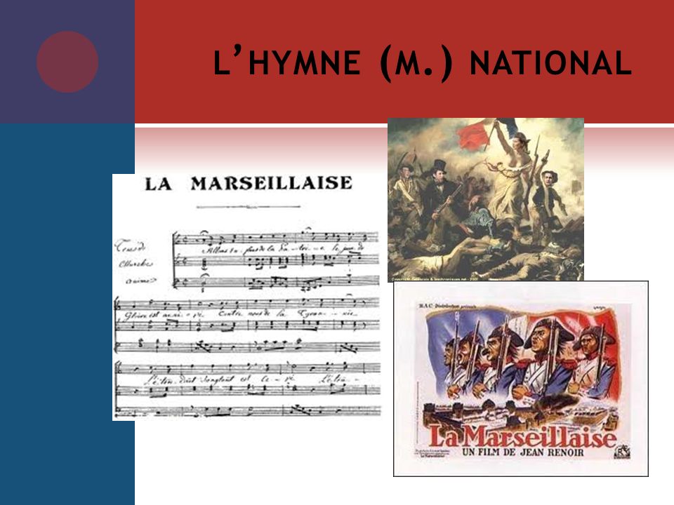 l’hymne (m.) national