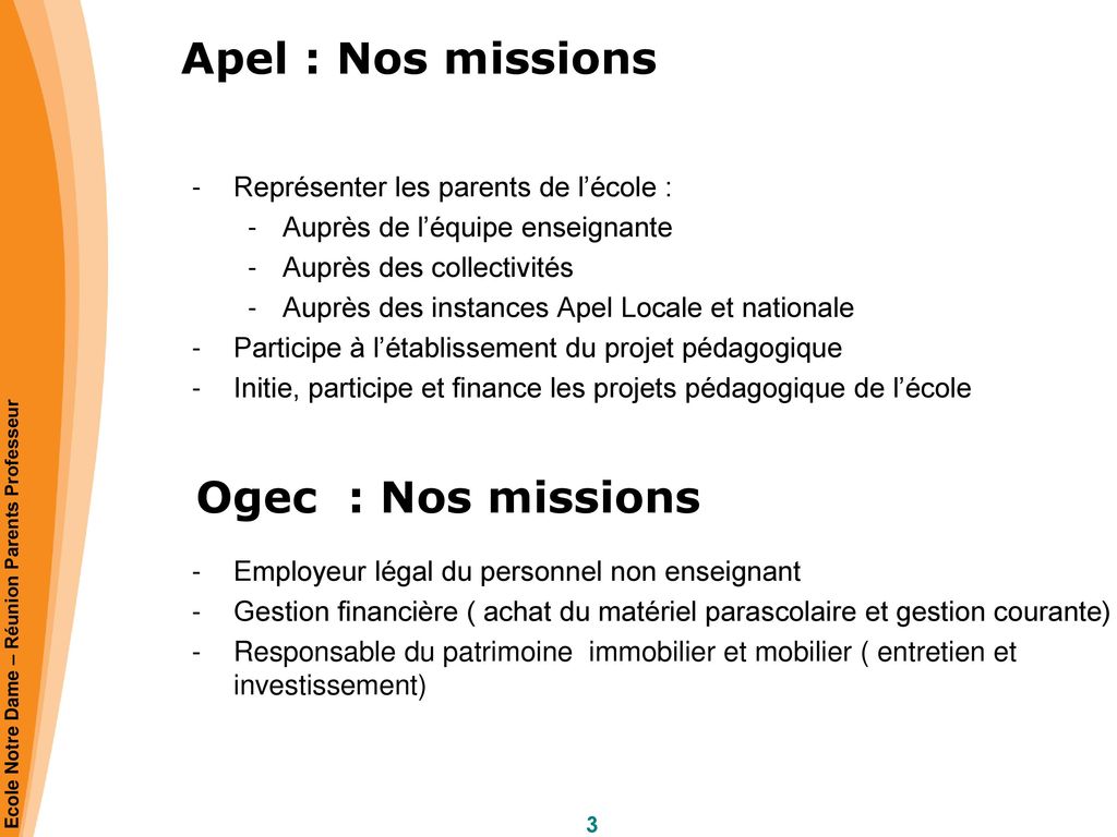 Apel : Nos missions Ogec : Nos missions