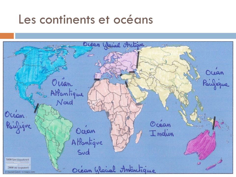 Les continents et océans