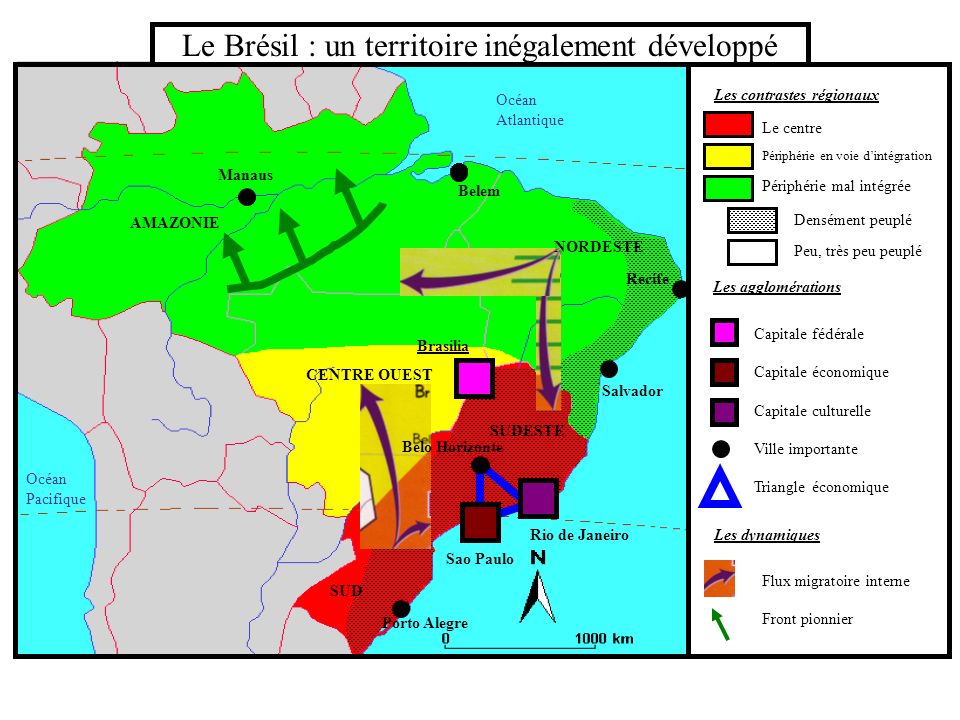 Le Brésil : un territoire inégalement développé