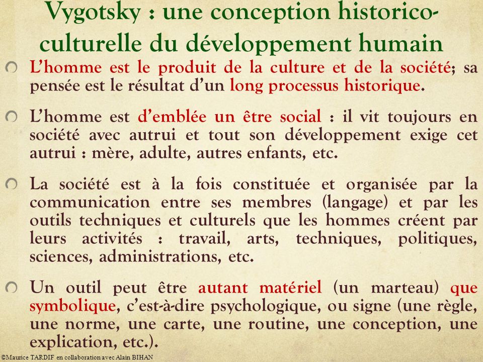 Vygotsky : une conception historico-culturelle du développement humain