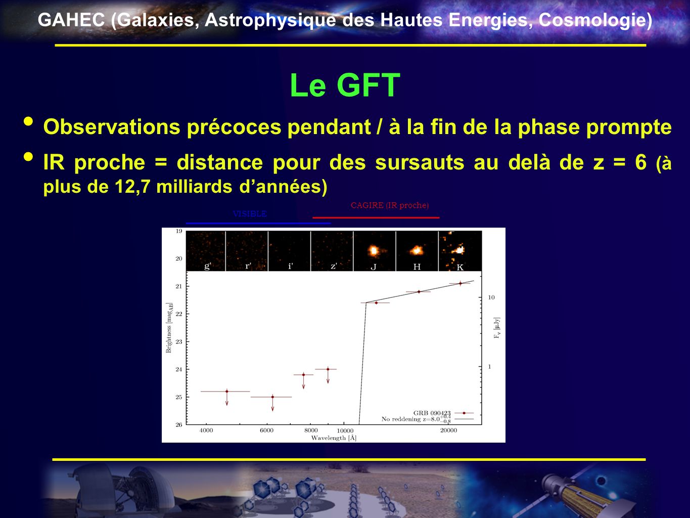 Le GFT Observations précoces pendant / à la fin de la phase prompte