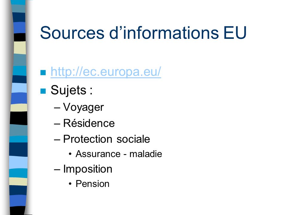 Sources d’informations EU