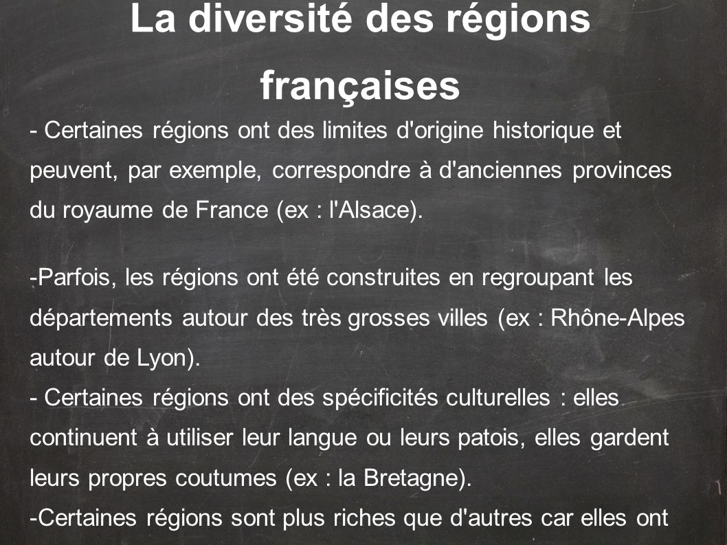 La diversité des régions françaises