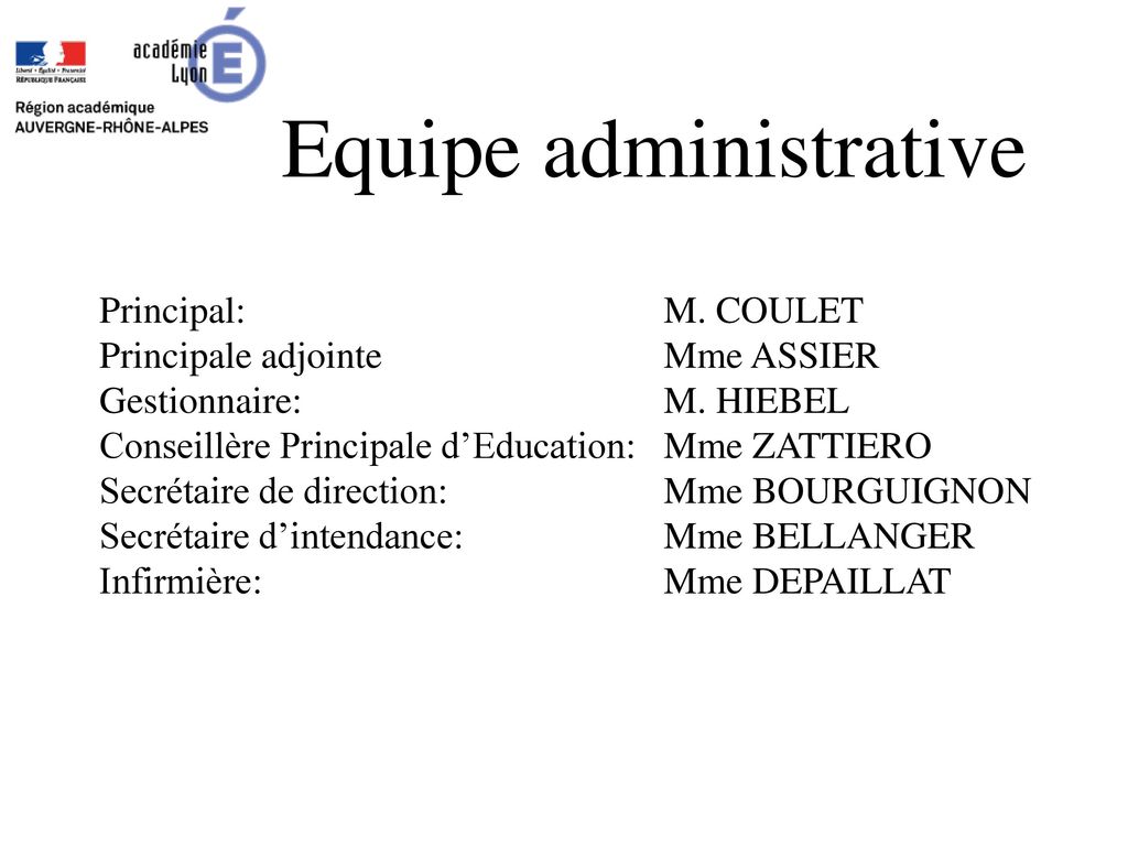 Equipe administrative