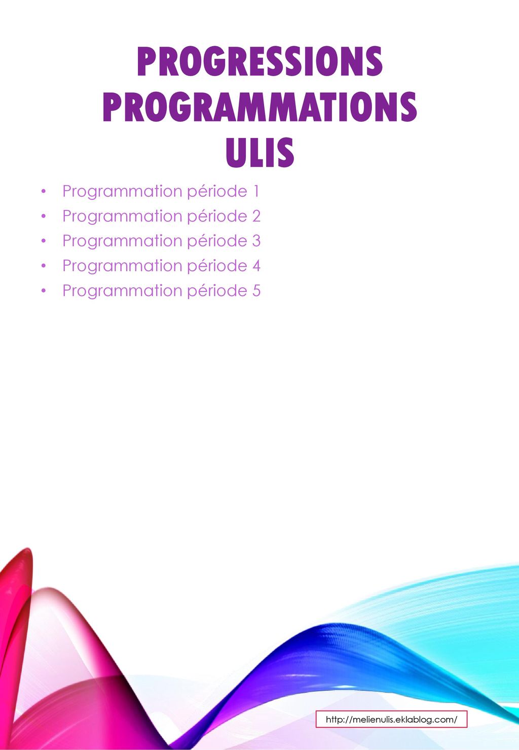 Progressions programmations ULIS