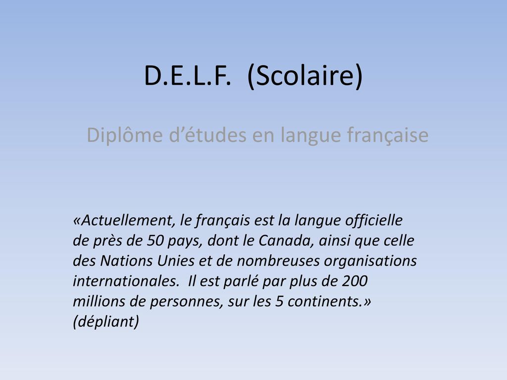 Diplôme d’études en langue française