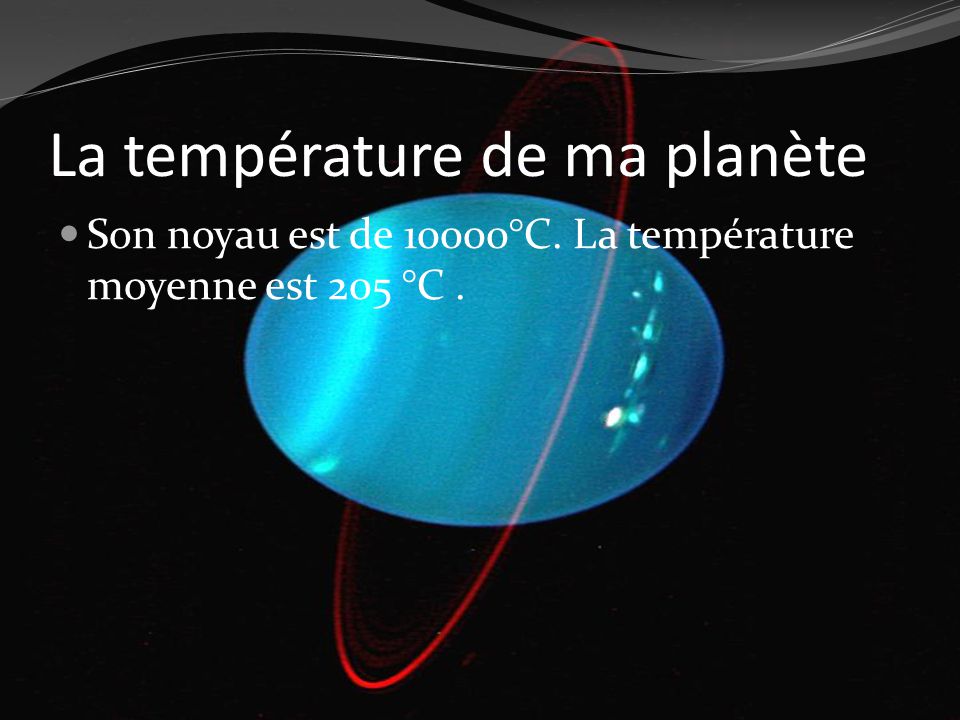 La température de ma planète
