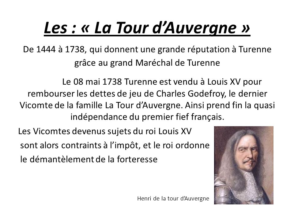 Les : « La Tour d’Auvergne »