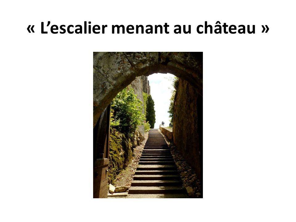 « L’escalier menant au château »