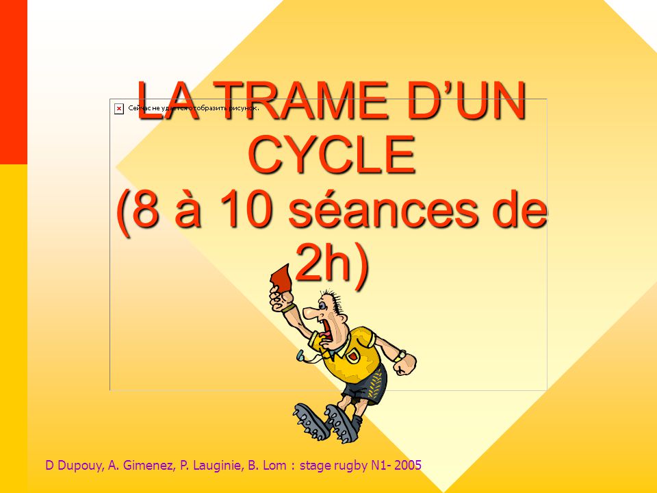 LA TRAME D’UN CYCLE (8 à 10 séances de 2h)