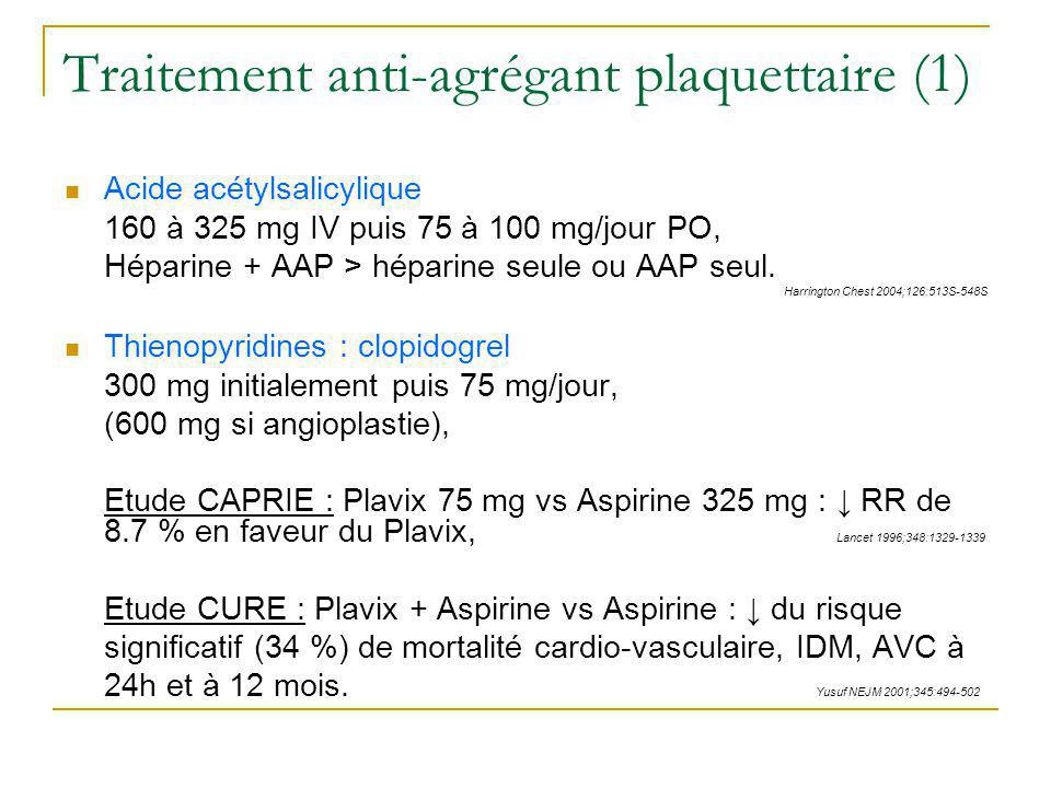 Traitement anti-agrégant plaquettaire (1)