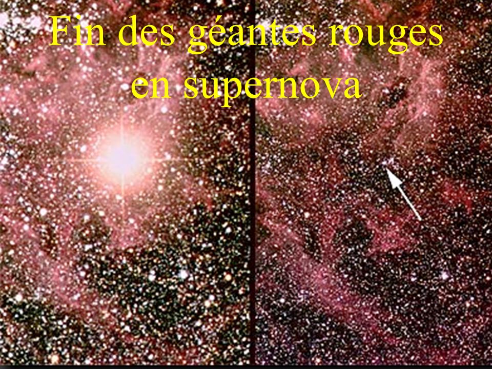 Fin des géantes rouges en supernova