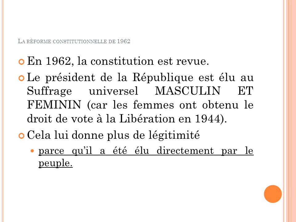 La réforme constitutionnelle de 1962