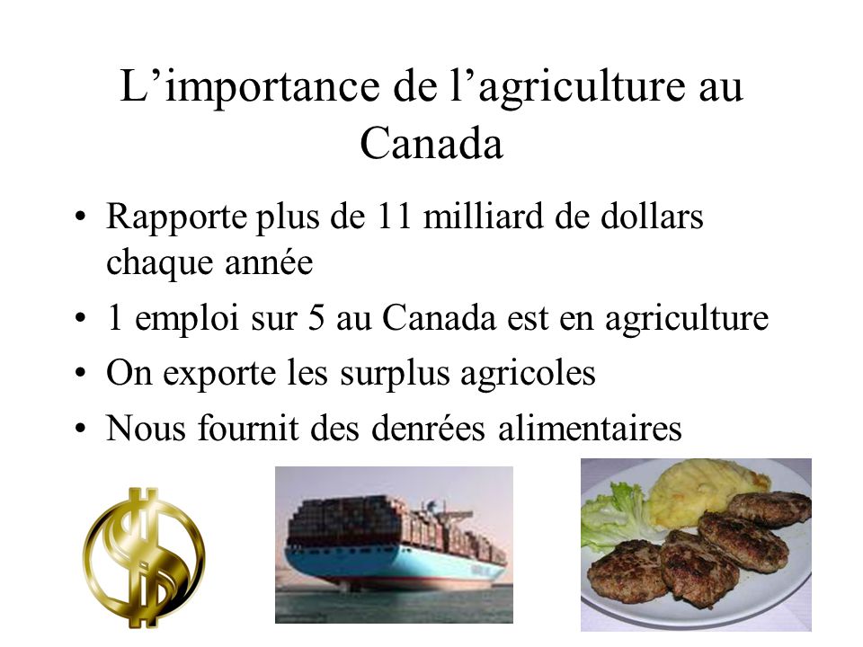 L’importance de l’agriculture au Canada