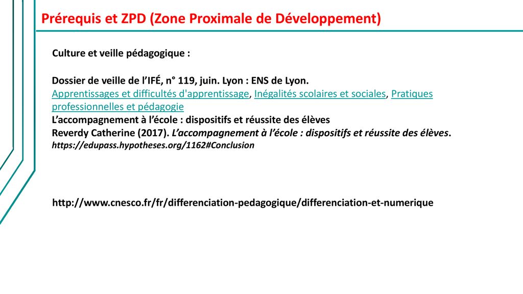 Prérequis et ZPD (Zone Proximale de Développement)