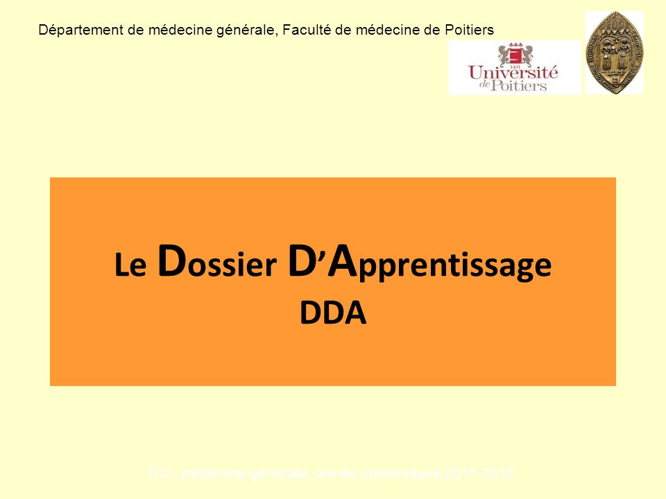 Le Dossier D’Apprentissage DDA