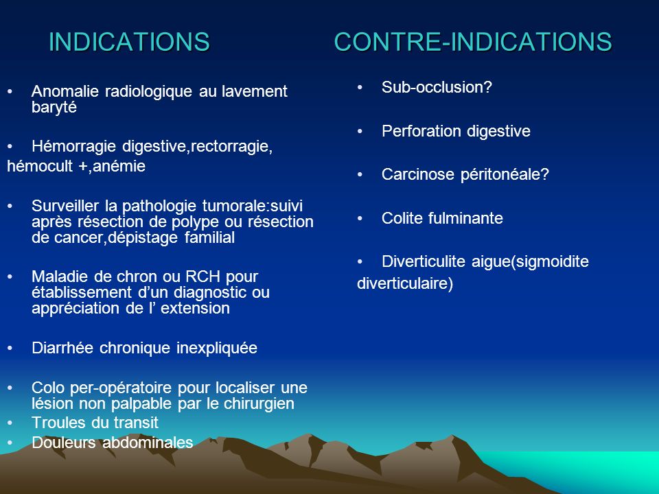 INDICATIONS CONTRE-INDICATIONS
