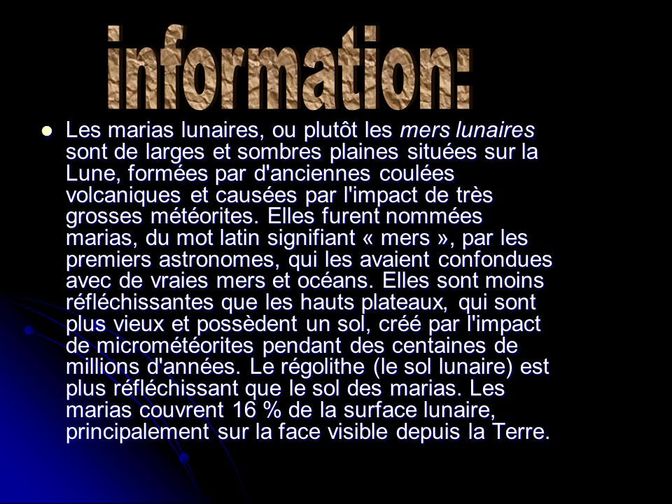 information: