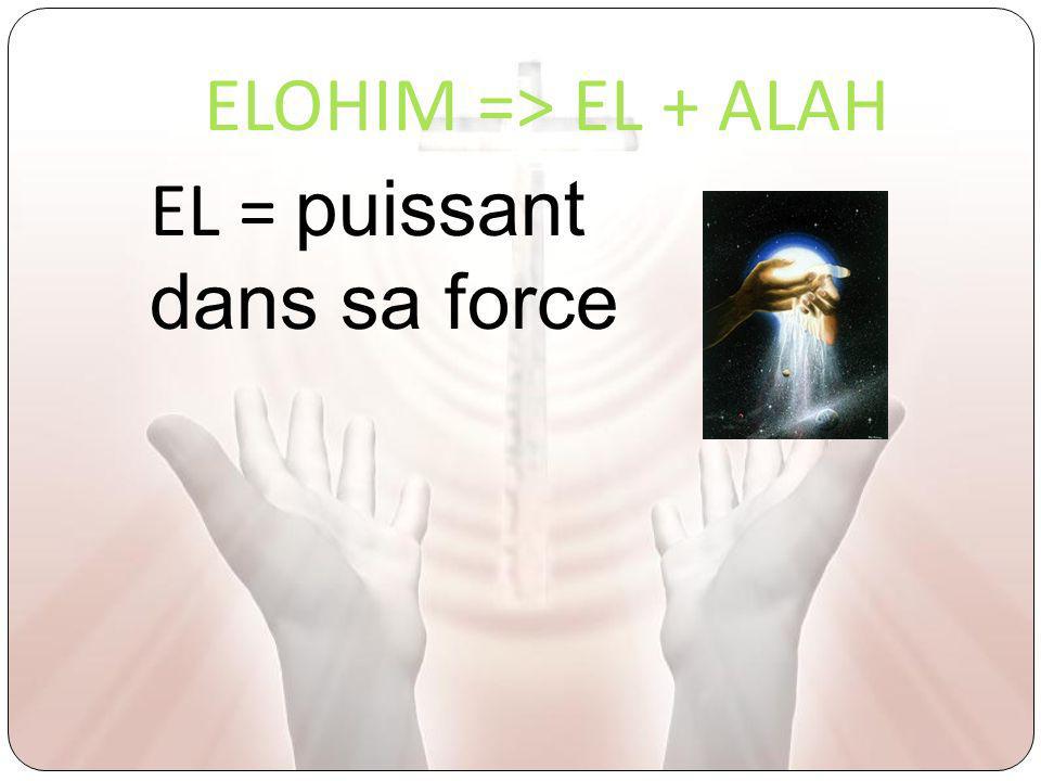 ELOHIM => EL + ALAH EL = puissant dans sa force