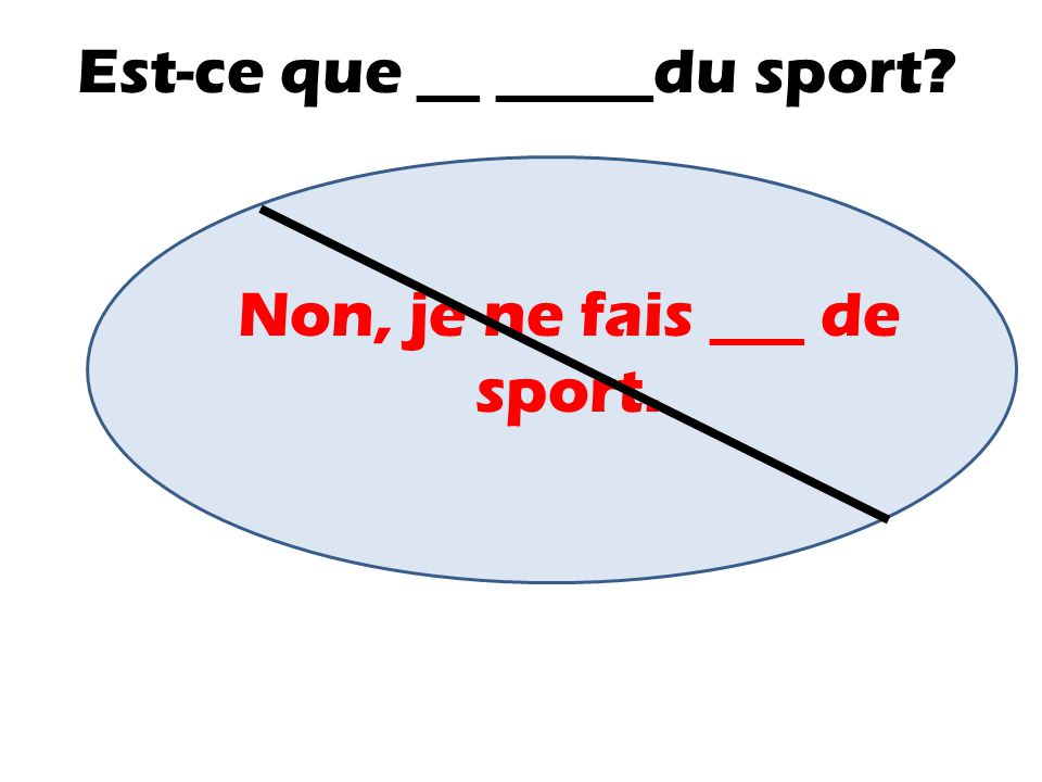Est-ce que __ _____du sport
