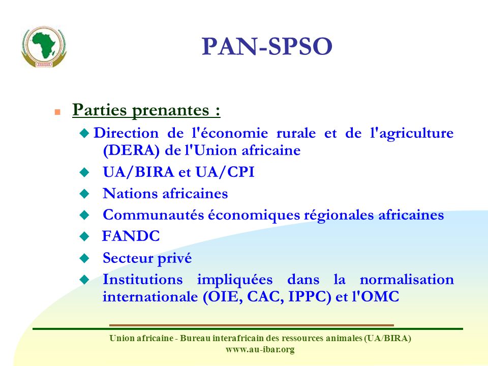 PAN-SPSO Parties prenantes :