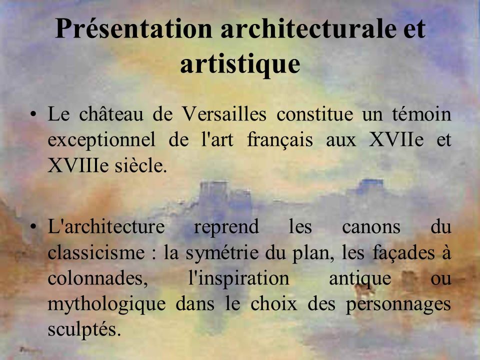 Présentation architecturale et artistique