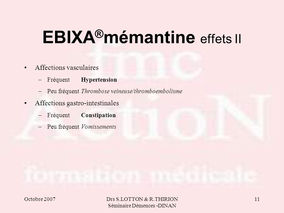 EBIXA®mémantine effets II