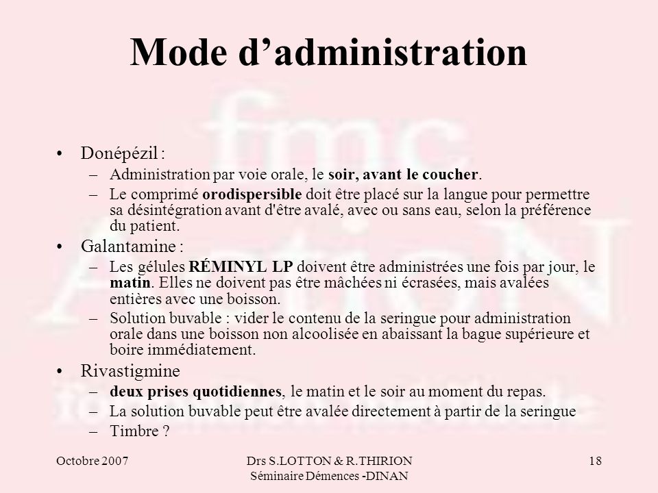 Mode d’administration