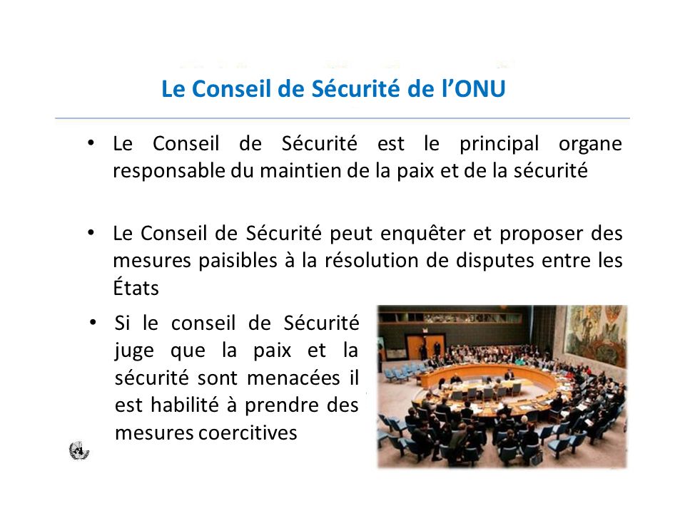 Le Conseil de Sécurité de l’ONU