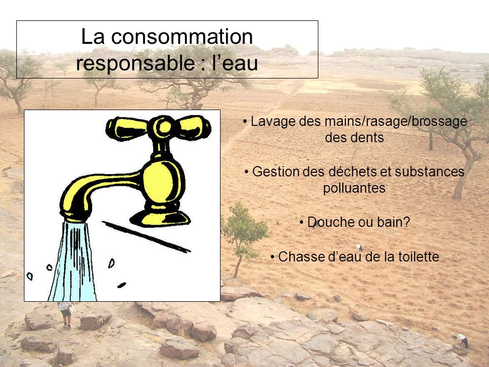 La consommation responsable : l’eau