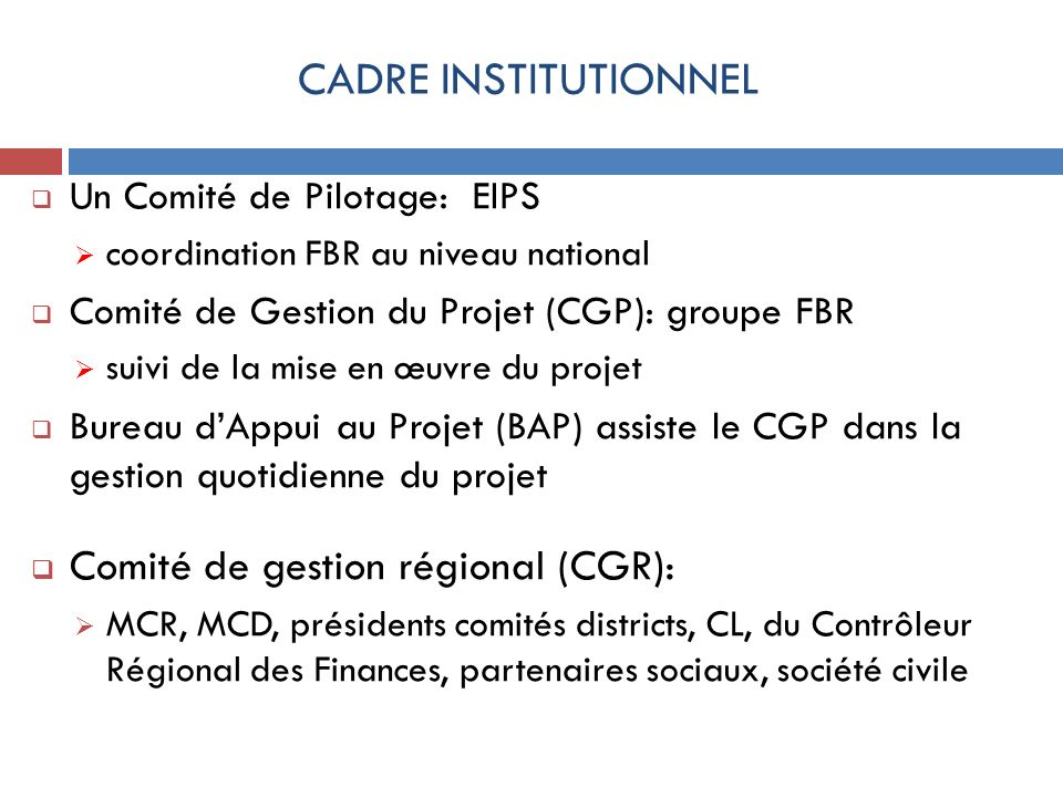 Comité de gestion régional (CGR):