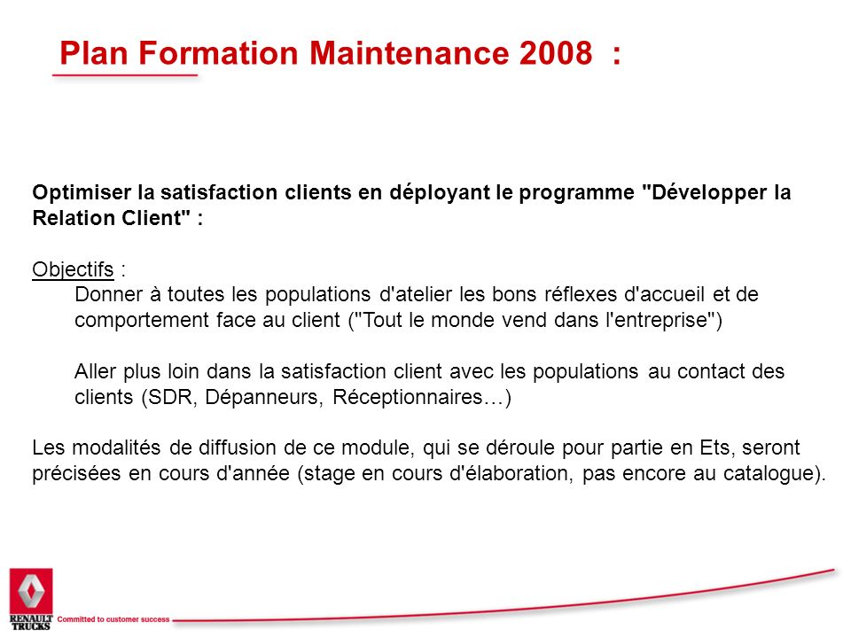 Plan Formation Maintenance 2008 :