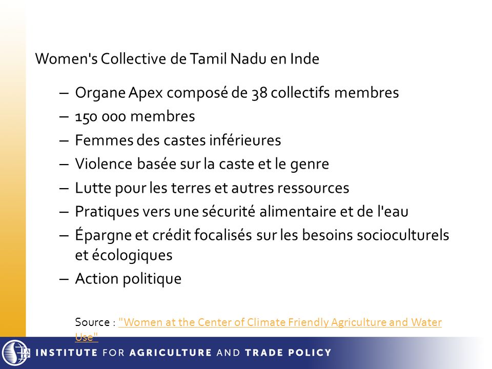 Women s Collective de Tamil Nadu en Inde