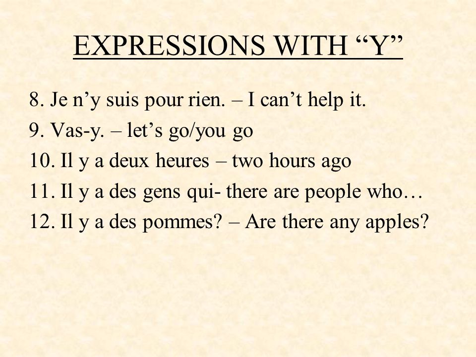 EXPRESSIONS WITH Y