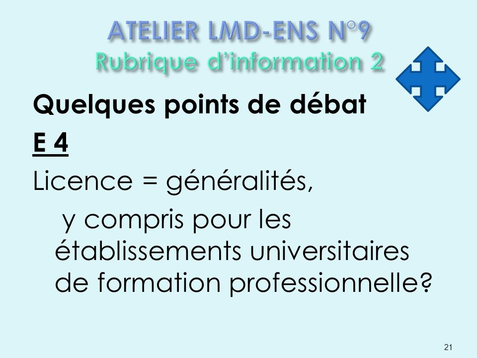 ATELIER LMD-ENS N°9 Rubrique d’information 2