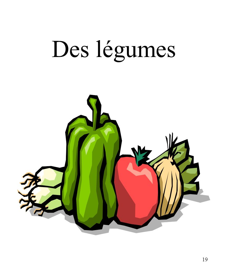 CHAPITRE 8 LES ALIMENTS 3/25/2017 Des légumes Madame Craven