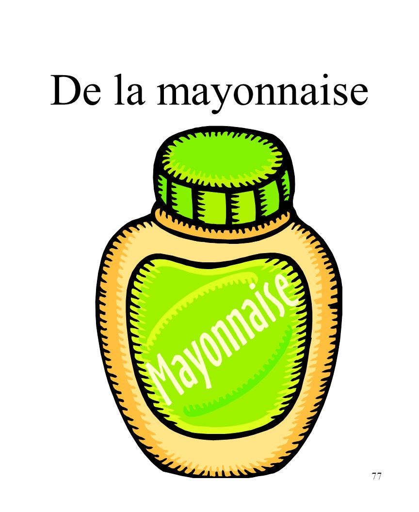 CHAPITRE 8 LES ALIMENTS 3/25/2017 De la mayonnaise Madame Craven