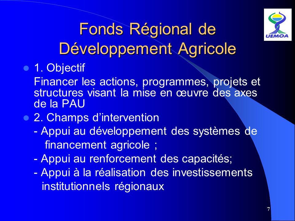 Fonds Régional de Développement Agricole