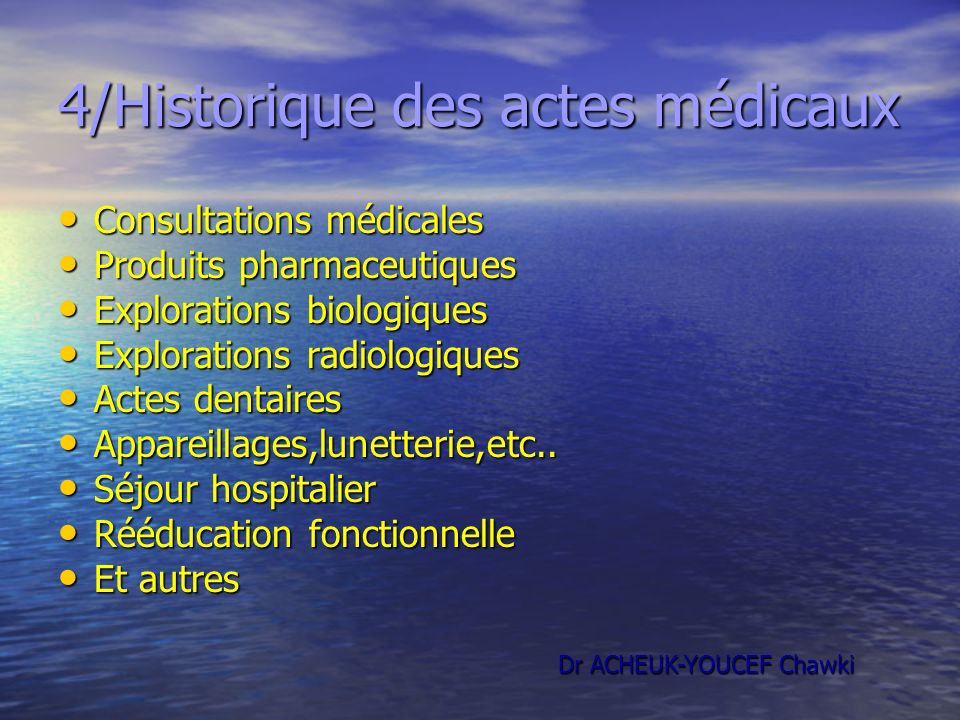 4/Historique des actes médicaux