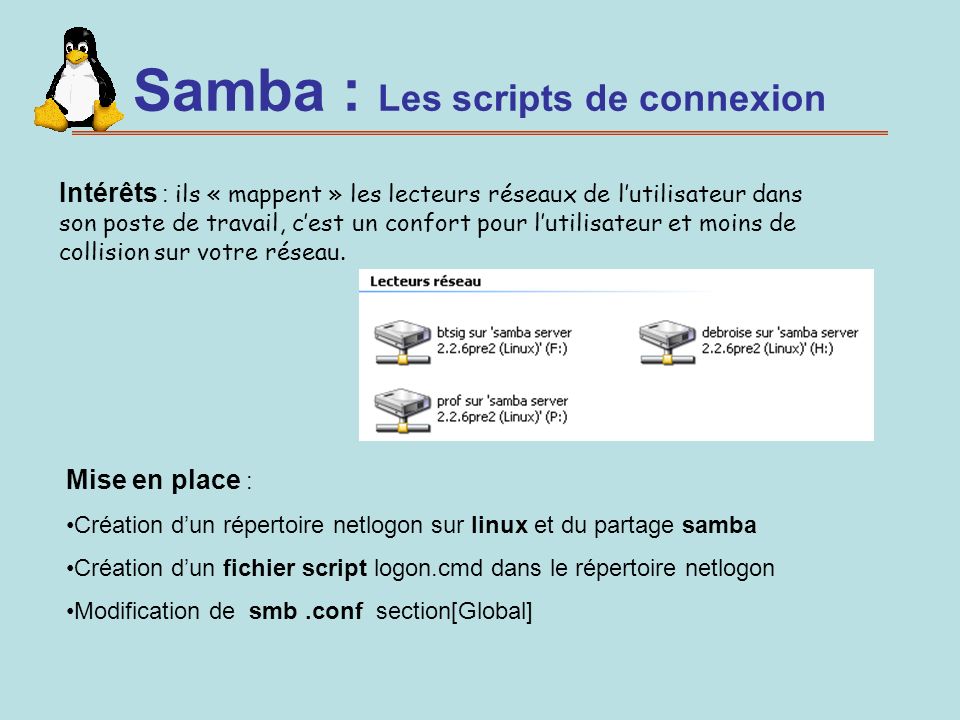 Samba : Les scripts de connexion