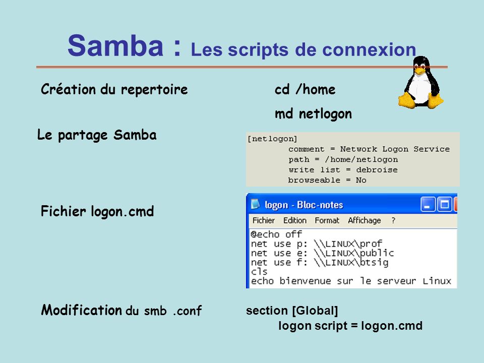 Samba : Les scripts de connexion