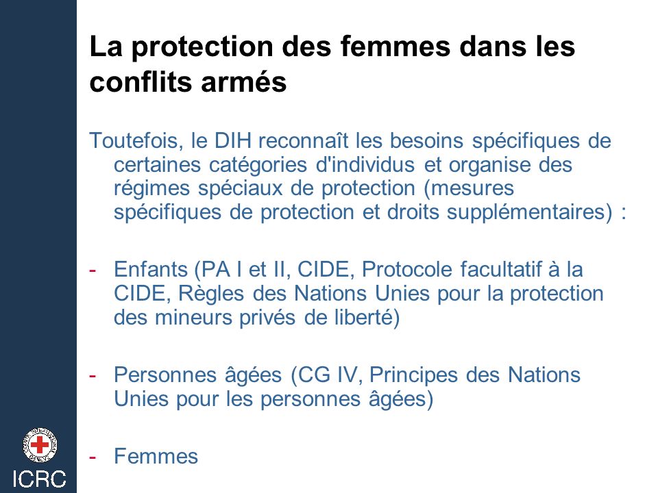 La protection des femmes dans les conflits armés